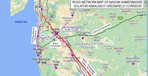 19,142 കോടി രൂപയുടെ നാസിക്-സോളാപൂർ-അക്കൽകോട്ട് ആറുവരി പാത