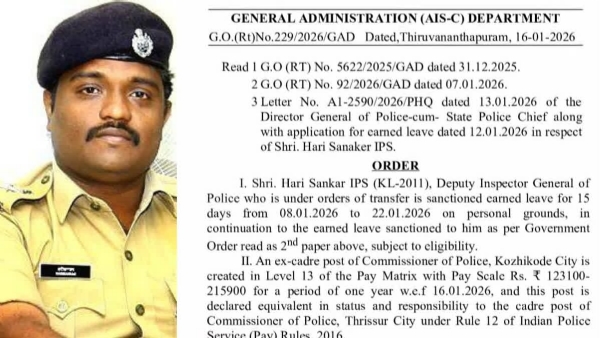KERALA IPS OFFICER TRANSFER LIST