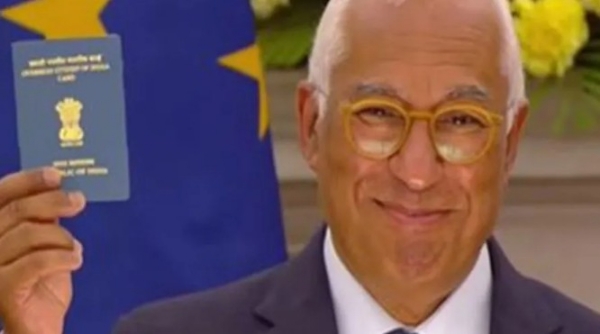 എനിക്കും ഒരു ഇന്ത്യൻ പാസ്‌പോർട്ട് ഉണ്ട്; പ്രസംഗത്തിനിടെ ഒസിഐ കാർഡ് ഉയർത്തിക്കാട്ടി യൂറോപ്പ്യൻ യൂണിയൻ പ്രെസിഡന്റ് അന്റോണിയോ കോസ്റ്റ