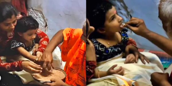 നാവിൻതുമ്പിൽ വിദ്യയുടെ മധുരം പകർന്ന് വിജയദശമി ദിനം