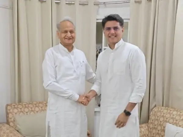 Former Chief Minister Ashok Gehlot met with Sachin Pilot at his residence in Civil Lines.