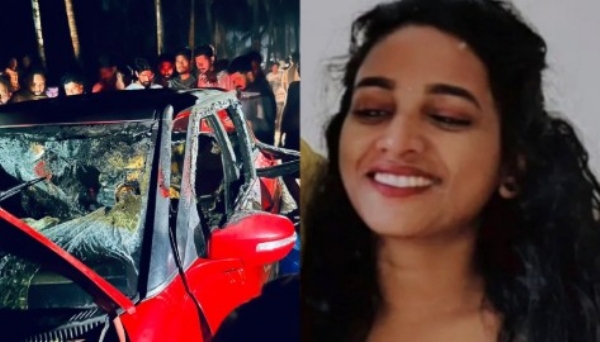 കാർ കത്തി ഗർഭിണി മരിച്ച സംഭവം: കാറിനുള്ളിൽ പെട്രോൾ ഉണ്ടായിരുന്നു; ആത്മഹത്യയെന്ന സംശയത്തിൽ പോലീസ്, സിസിടിവി ദൃശ്യങ്ങൾ പുറത്ത്