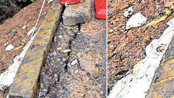 താമരശ്ശേരി ചുരം എട്ടാം വളവിൽ വൻ വിള്ളൽ: വാഹനങ്ങൾക്ക് നിയന്ത്രണം, സുരക്ഷ ശക്തമാക്കി താമരശ്ശേരി ചുരം എട്ടാം വളവിൽ വൻ വിള്ളൽ: വാഹനങ്ങൾക്ക് നിയന്ത്രണം, സുരക്ഷ ശക്തമാക്കി